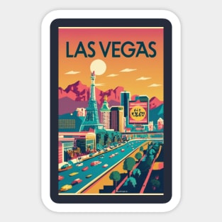 A Vintage Travel Poster of Las Vegas - Nevada - US Sticker